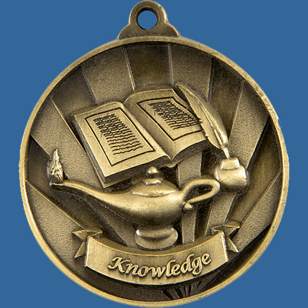 1076-39Ge Sunrise Series Knowledge Medal Antique Gold