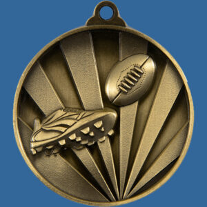 1076-3Ge Sunrise Series Aussie Rules Medal Antique Gold
