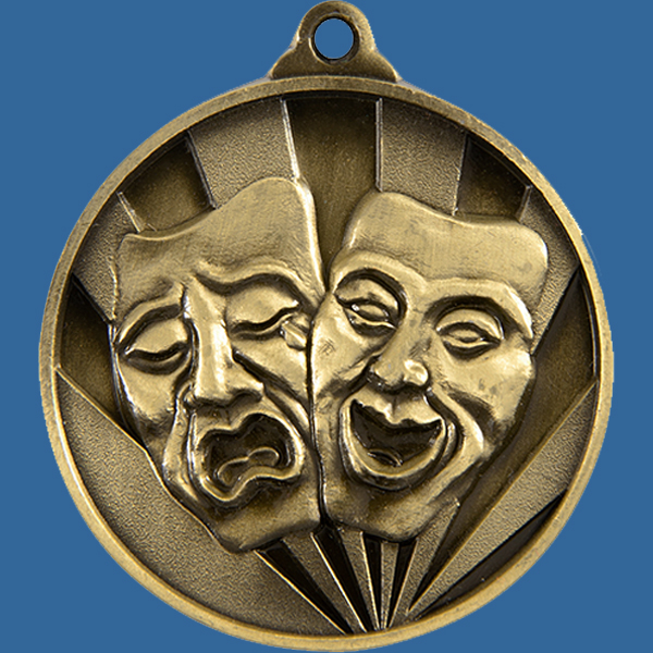 1076-47Ge Sunrise Series Drama Medal Antique Gold