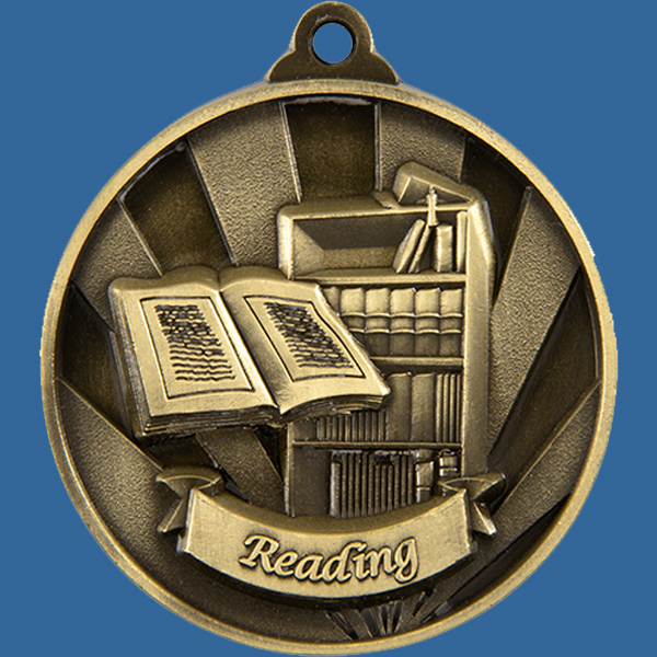 1076-49Ge Sunrise Series Reading Medal Antique Gold