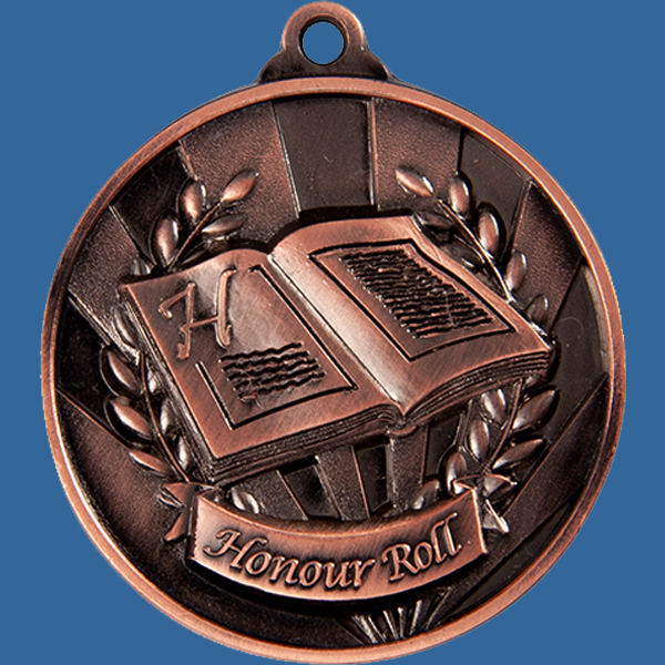 1076-53BRe Sunrise Series Honour Roll Medal Antique Bronze