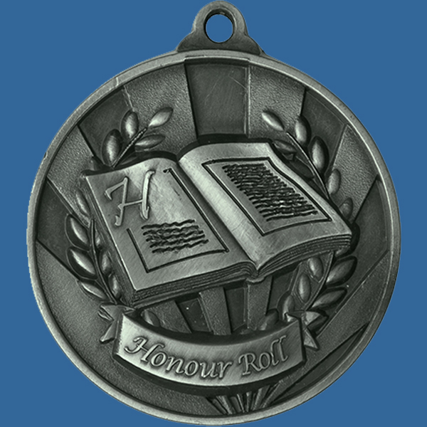 1076-53Se Sunrise Series Honour Roll Medal Antique Silver