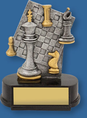 Effective and well designed chess trophy that features key chess elements. Ideal for Chess Clubs and School Awards.