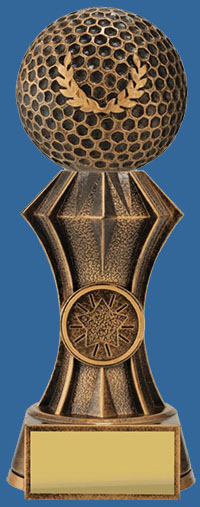 Tall Bronze trophy with Ball on top