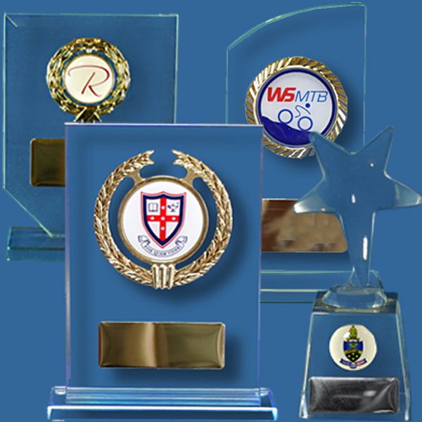 Business Logo Trophies Glass