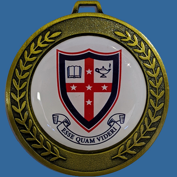 Prestige Heavy Design Gold 70mm Diameter Medal 50mm Custom Insert included Neck Ribbon included Can be engraved to back