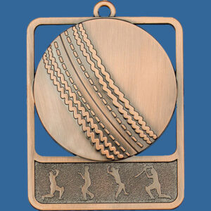 Baseball Rosetta Series Medal, Rectangle Shape Antique Bronze 62mm height x 50mm width, Neck Ribbon included, Can be engraved to back