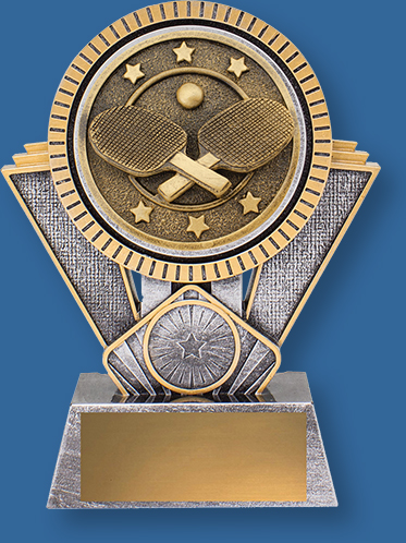 Solid Resin Free Engraving Star Table Tennis Trophy 