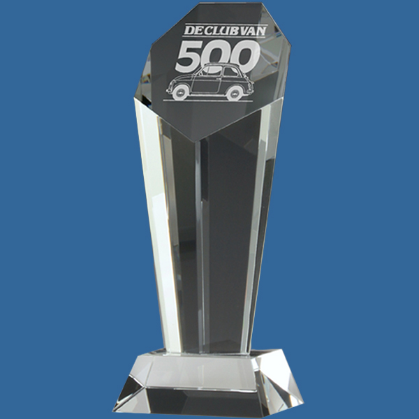 Tower like 2 piece Endurance Heptagon Crystal Award, quality sandblast engraving included.Presentation box included, quantity discounts