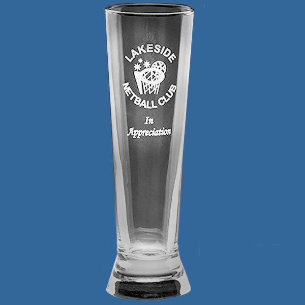 Pilsner Glass 380ml, Quality Sandblast Engrave to 1 side, Quantity Discounts