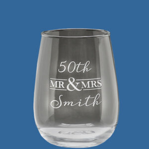 Value Stemless Glass 510ml, Quality Sandblast Engrave 1 side, Qty Discounts