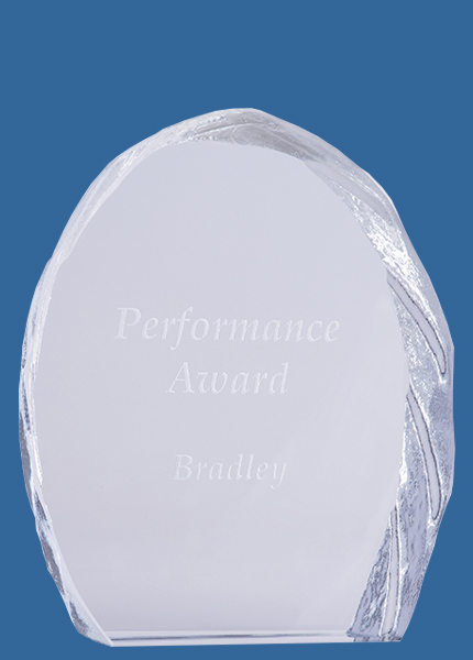1155_e Smooth Mountain Peak Clear Crystal Award Trophy (28mm Thick)