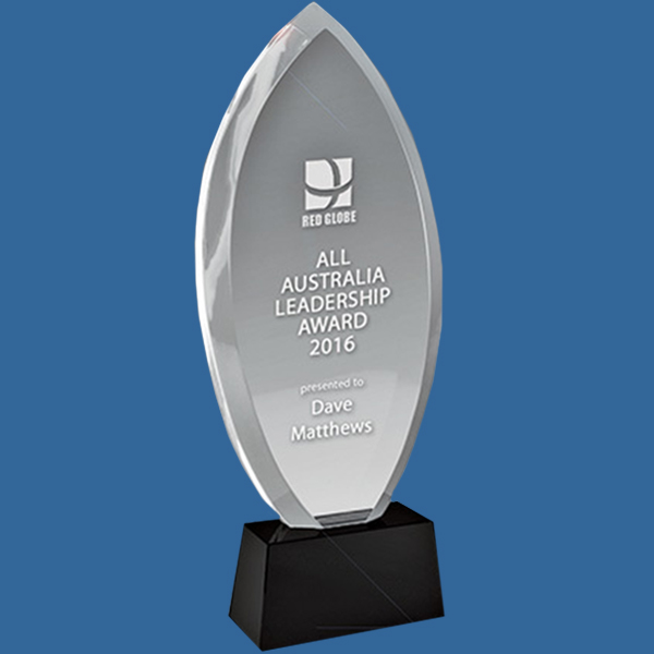BC02_e Flame Crystal Award Trophy with Black Base