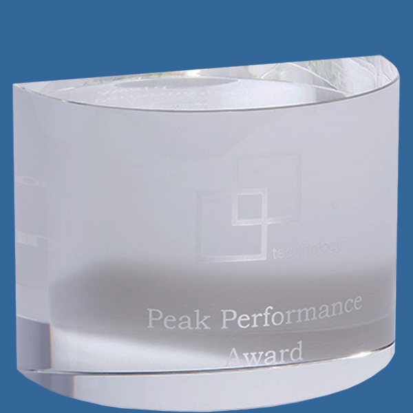 CR03Ae Crystal Clarity Semi Circle Award Trophy (50mm Thick)