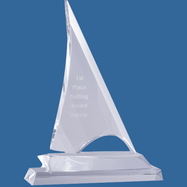 SC01e Crystal Sail Boat Award Trophy