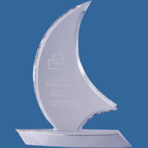 SC02e Crystal Sail Boat Award Trophy