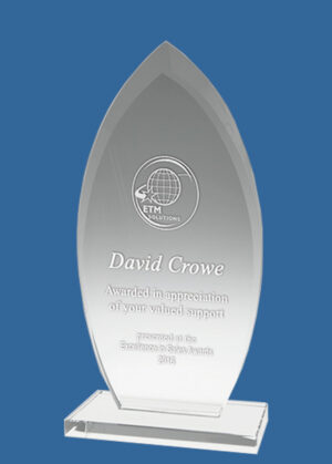 VAC02_e Value Flame Clear Crystal Award Trophy (10mm Thick)