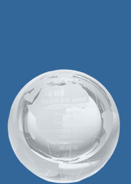 CP99t Clear Crystal Globe Paperweight (REDO)