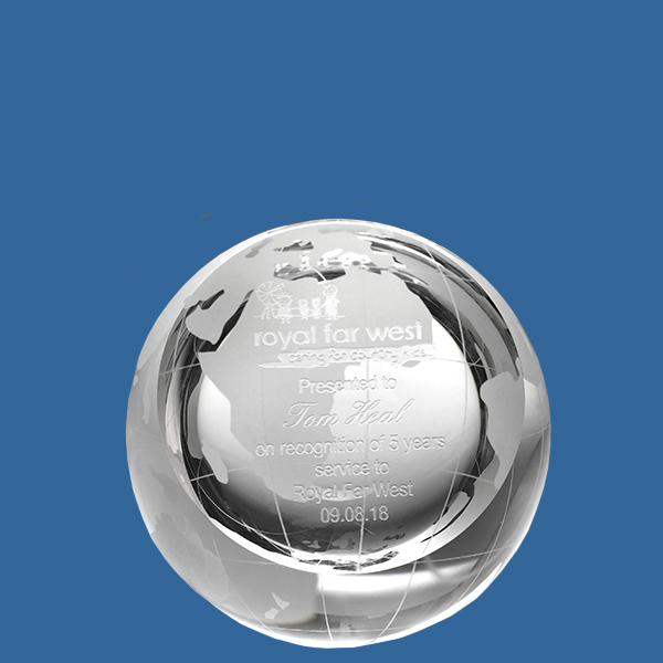 CP99t Crystal Globe Paperweight