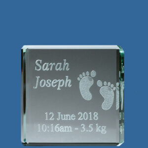 WP60t Memory Block Clear Glass Award Trophy