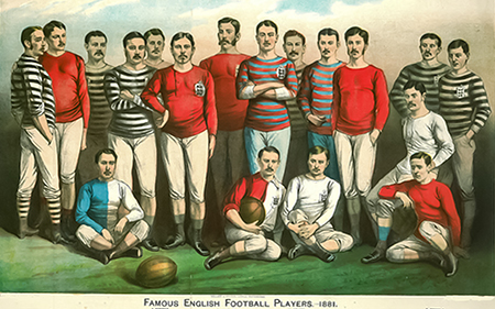 English Rugby Players 1881. Picture is classic arms crossed formal stand and seated.