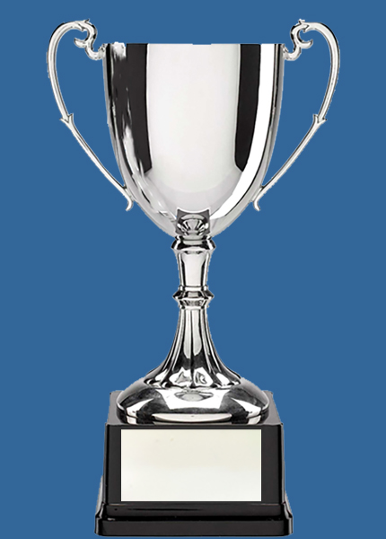 1160_e Nickel Plated Silver Cup (low tarnish) on Black Plastic Base