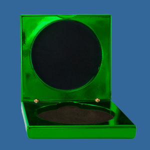 1404-1EGNe Electric Green Metallic Medal Case - Fits 50mm Medals