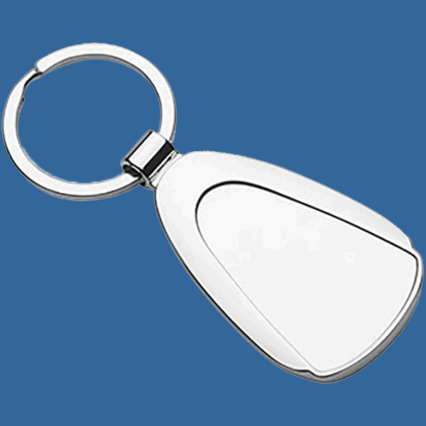 E1299e Keyring Shiny Arch Silver Metal with engraving area