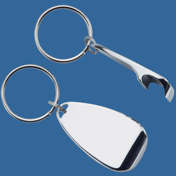 E177e Keyring Nickel Bottle Opener with engraving area