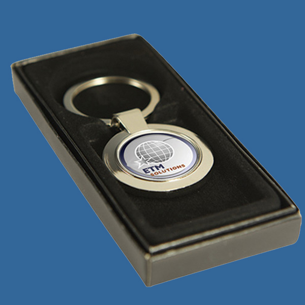 ES106e Keyring Round Framed Metal with 25mm centre insert