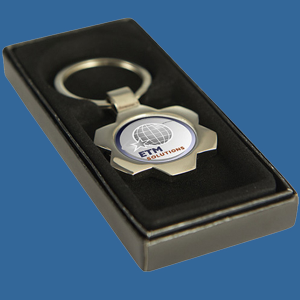 ES108Se Keyring Sunflower Metal with 25mm centre insert