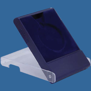 H6t Blue Plastic Folding Case - Clear Lid - Felt Inlay - Fits 50mm Medals