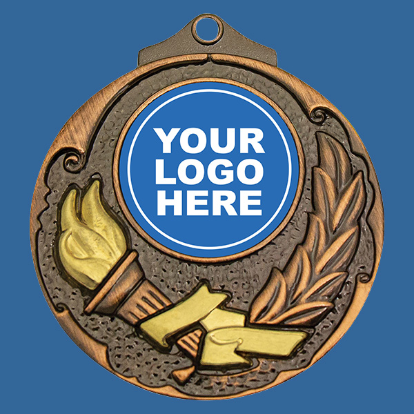 M411Bt Torch Series Antique Bronze Medal 52mm with Custom Insert