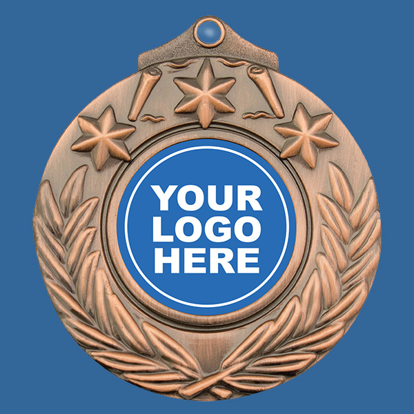 M841Bt Stars Wreath Series Antique Bronze Medal 52mm with custom insert