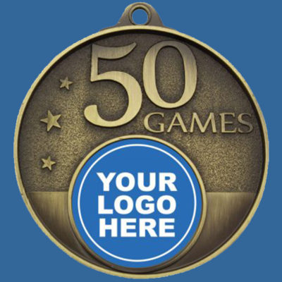MC50Gt Finesse Series 50 Games Medal Antique Gold with 25mm Custom Insert