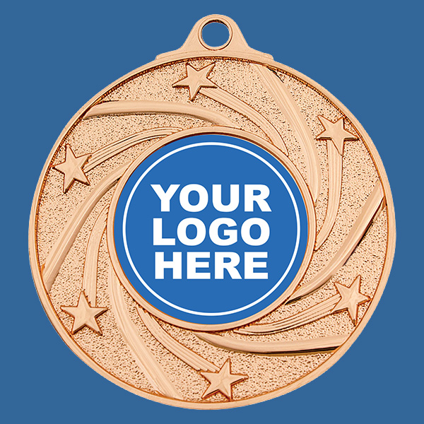 ME140Bt Shiny Stars Series Bright Bronze Medal 50mm - 3mm Thick