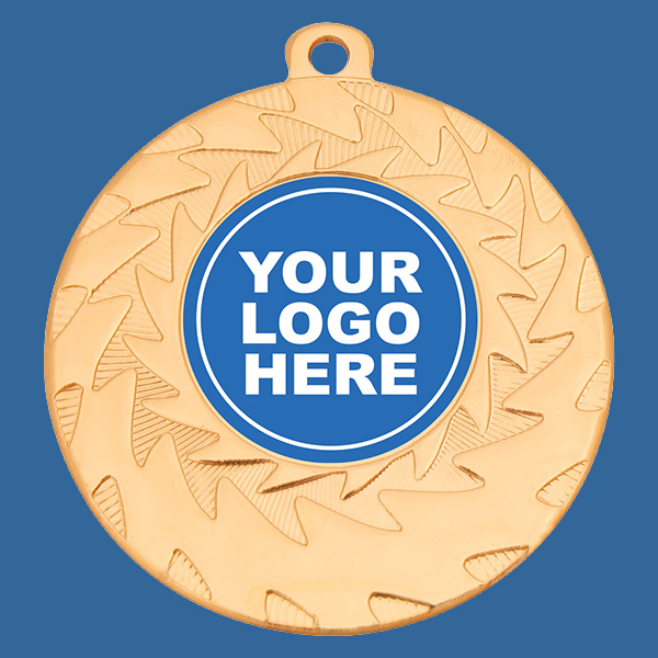 ME142Bt Eco Wave Bright Bronze Medal 50mm - 3mm Thick