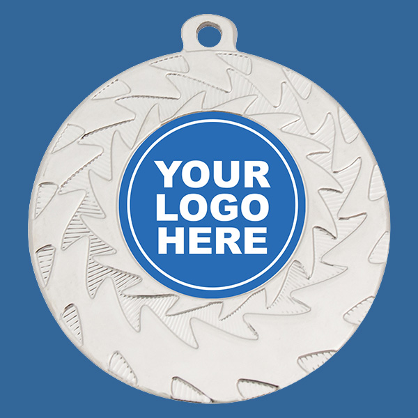 ME142St Eco Wave Bright Silver Medal 50mm with Custom Insert