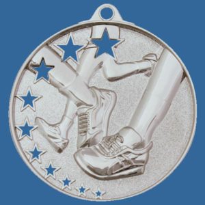 MH901St Bright Star Series Athletics Track Medal Antique Silver