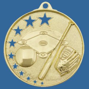 MH903Gt Bright Star Series Baseball Medal Antique Gold