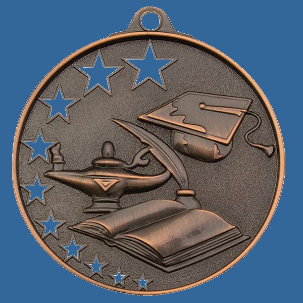 MH905Bt Bright Star Series Academic Education Medal Antique Bronze