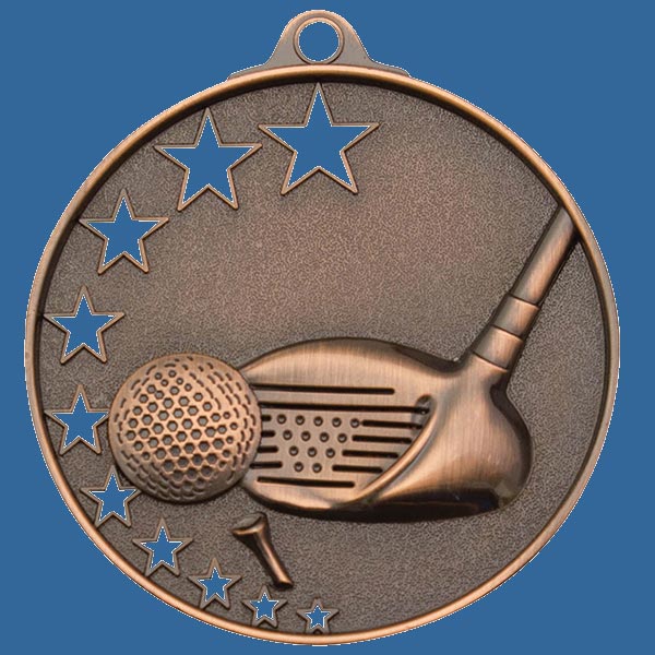 MH909Bt Bright Star Series Golf Medal Antique Bronze