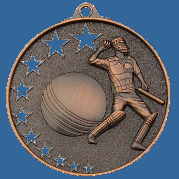 MH910Bt Bright Star Series Cricket Medal Antique Bronze