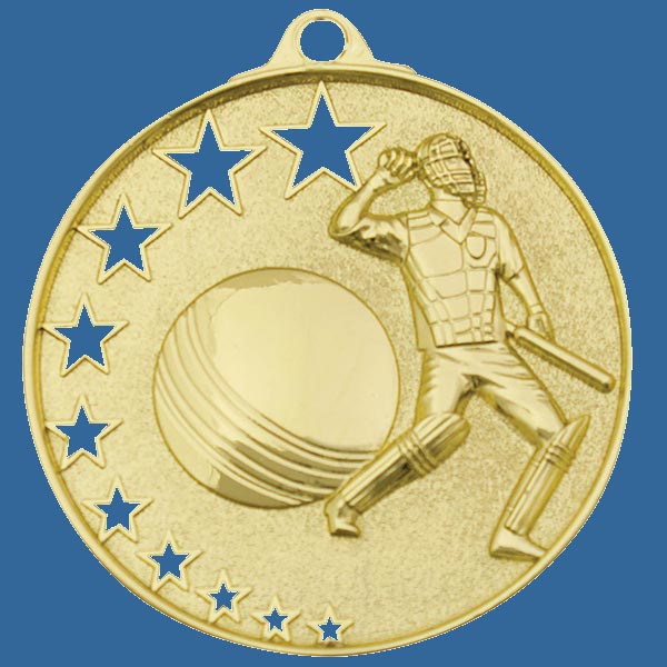 MH910Gt Bright Star Series Cricket Medal Antique Gold