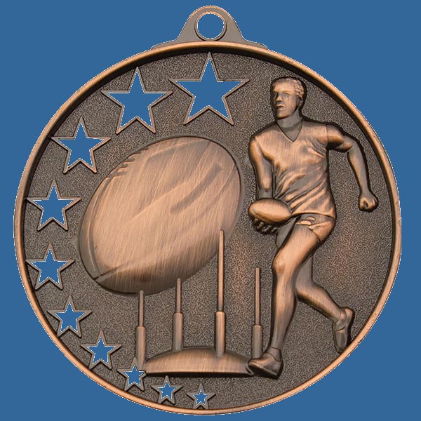 MH912Bt Bright Star Series AFL Aussie Rules Medal Antique Bronze