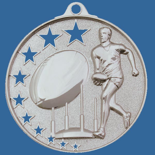 MH912St Bright Star Series AFL Aussie Rules Medal Antique Silver