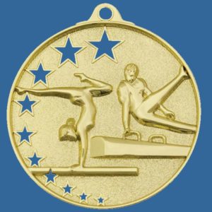 MH914Gt Bright Star Series Gymnastics Medal Antique Gold