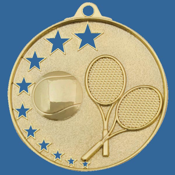 MH918Gt Bright Star Series Tennis Medal Antique Gold