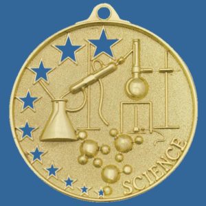 MH919Gt Bright Star Series Science Medal Antique Gold