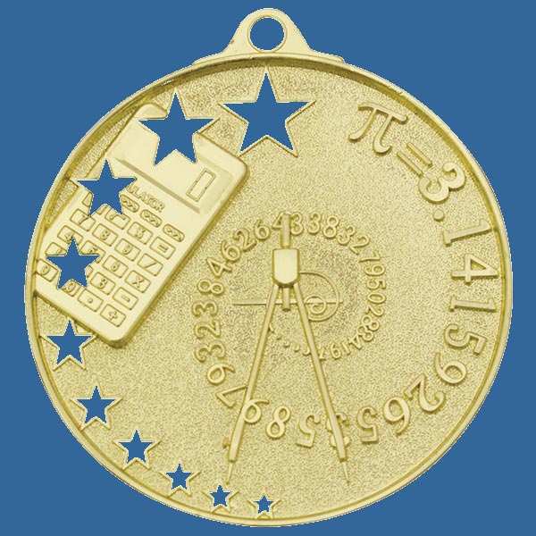 MH920Gt Bright Star Series Maths Medal Antique Gold